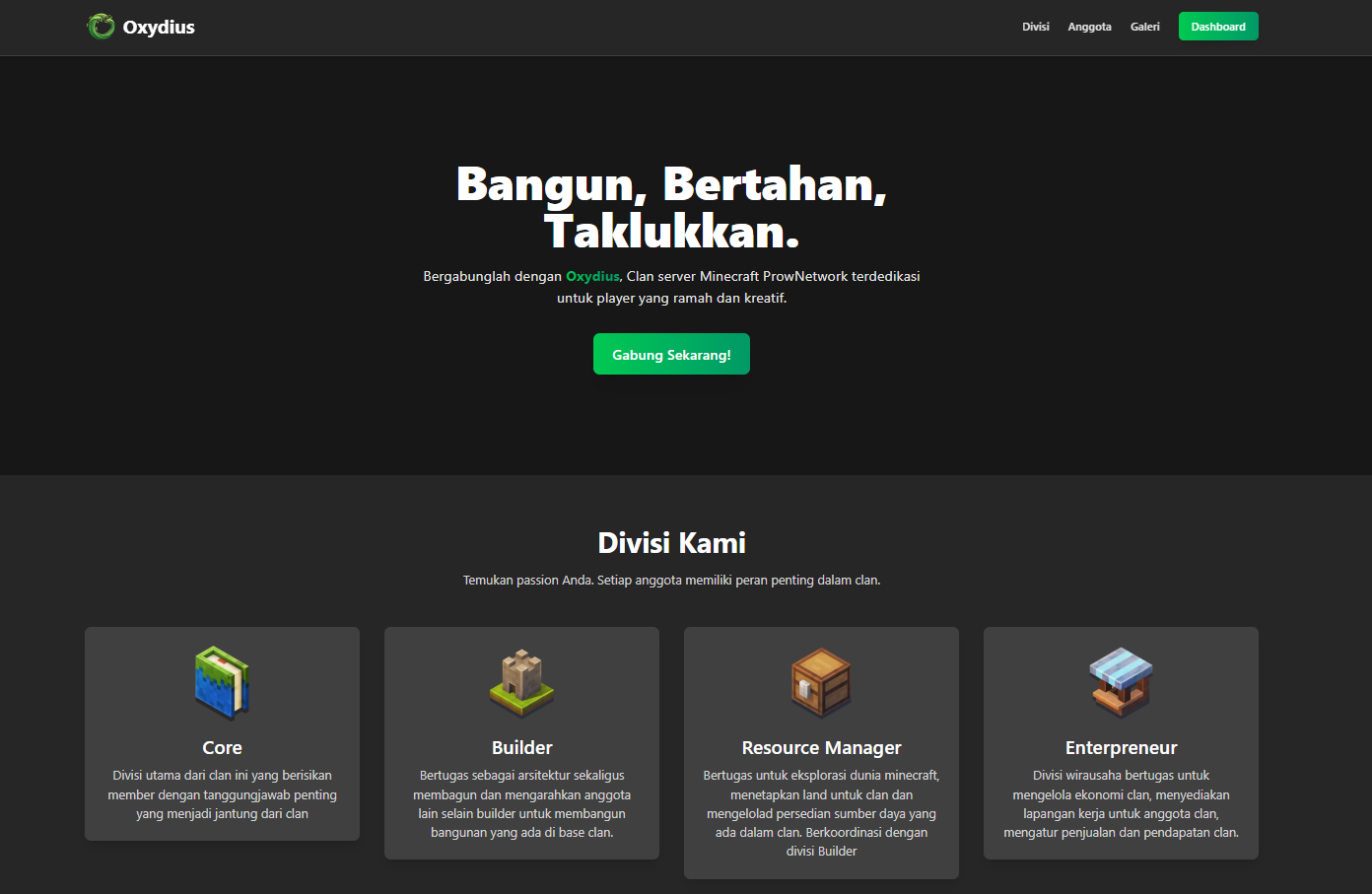 Website Tim Minecraft