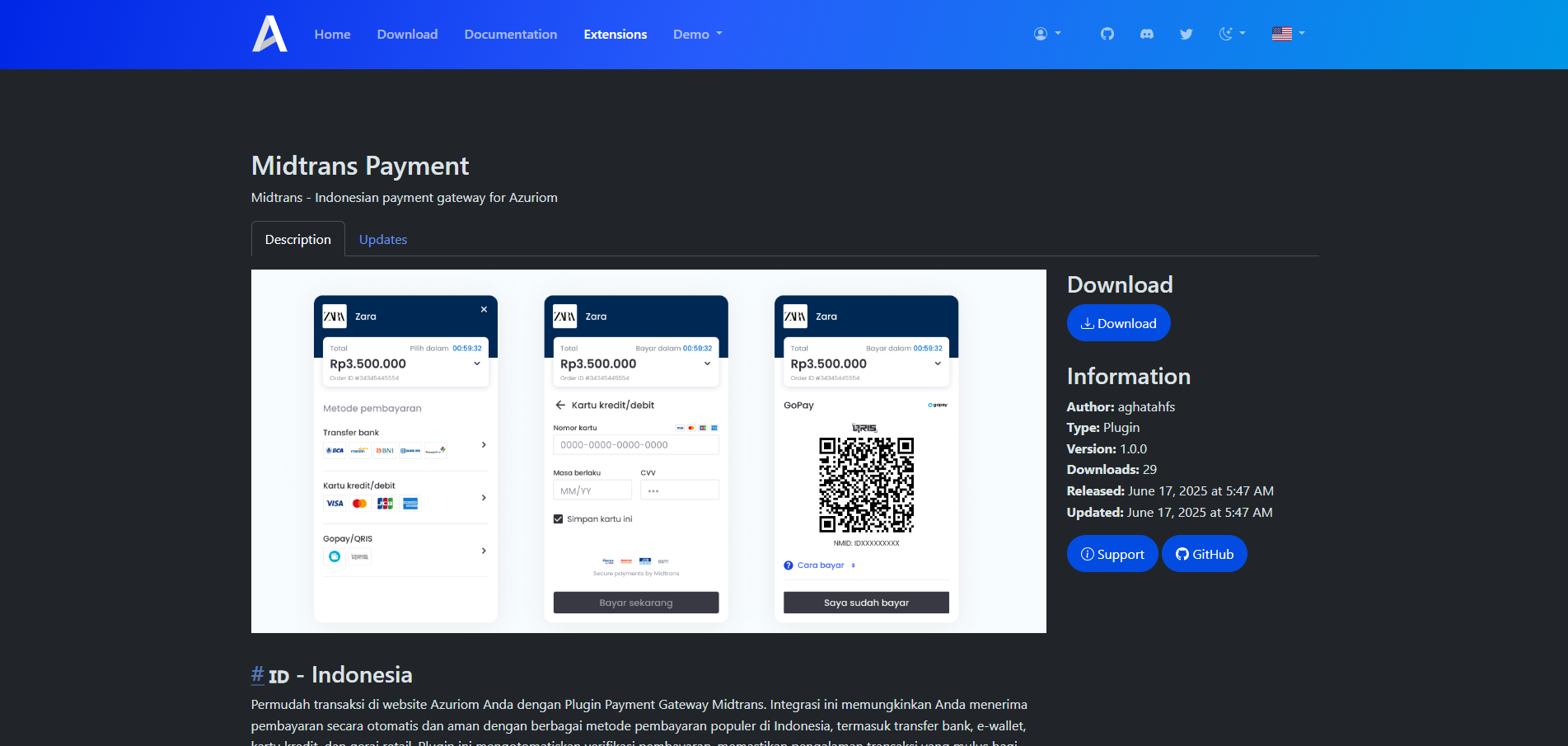 Plugin Midtrans Untuk Azuriom